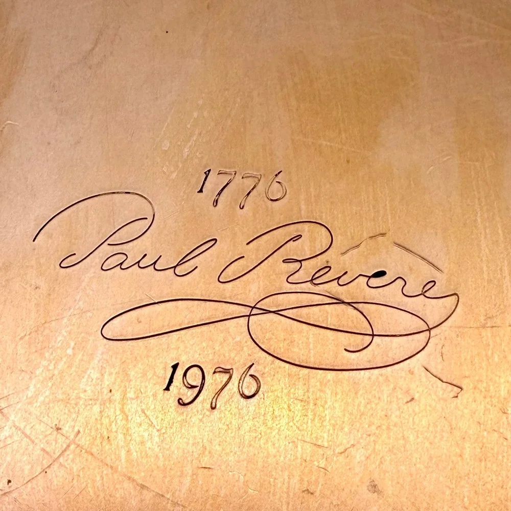 Paul Revere‎ Home Au Gratin Pan 12 in Copper Bicentennial Gold-Tone Two Handles